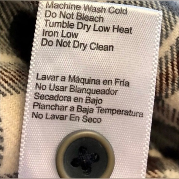 Jachs Men’s Cream Gray Plaid Button Down Flannel Shirt - Size L - Large - Picture 3 of 5